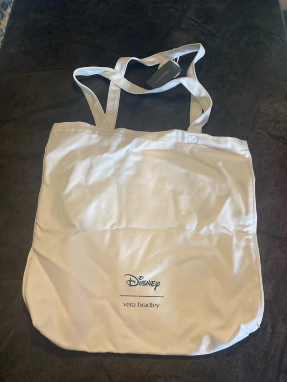Disney X Vera Bradley Cream Canvas Tote with Patterned Mickey Icons